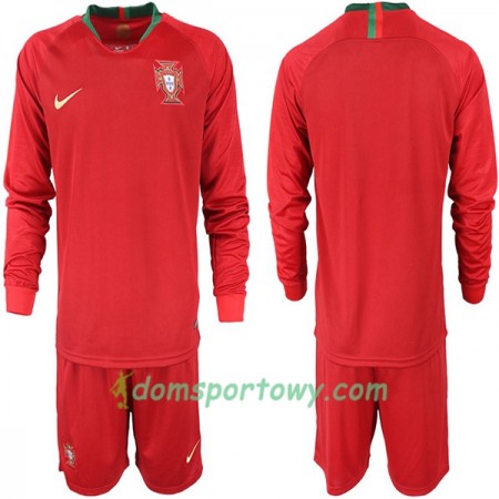 Koszulka Portugalia Dziecięcy Domowe Koszulki Piłkarskie Mistrzostwa Świata 2018 Długi Rękaw